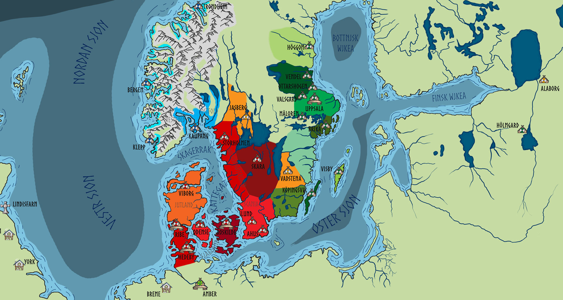 Carte des terres du Nord